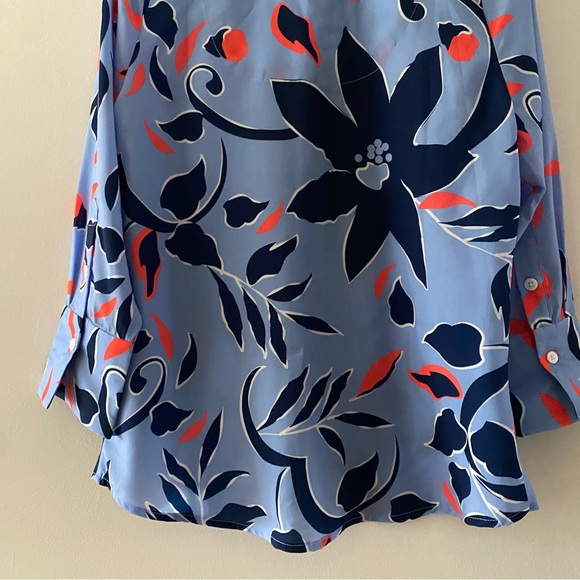 Gretchen Scott Boyfriend Shirt in Full Bloom Periwinkle Blue Women's Size Small - Picture 9 of 11